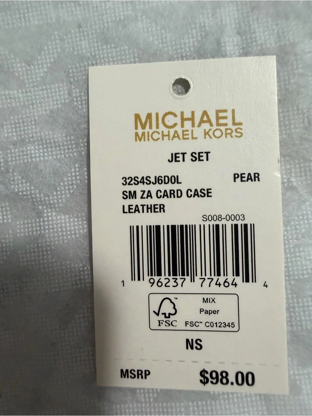 Michael Kors Lime Green Quilted Zip Card Case - Picture 4 of 5